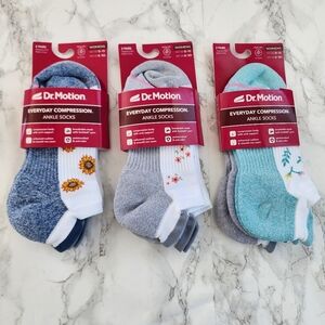 Dr. Motion Ankle Socks 6 Pairs Compression Socks Size Socks 9–11 Shoe 4-10